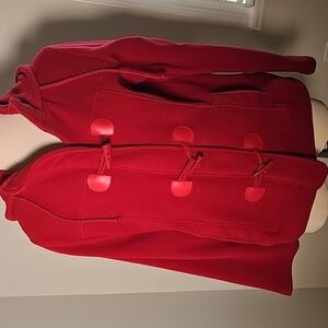 Women's Red Toggle Coat. By Effeci. Good Used Condition. Size Meduim